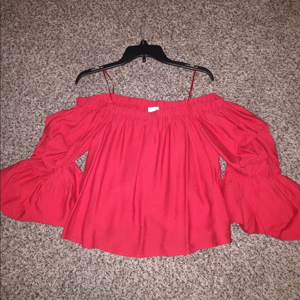 NWT Red Off the Shoulder Shirt